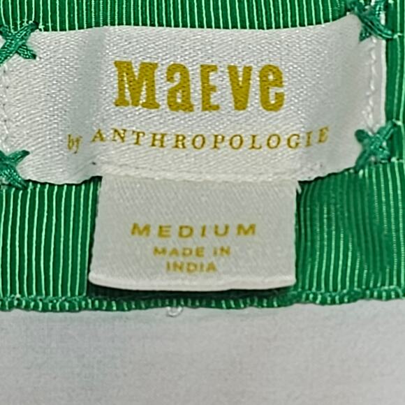 Maeve by Anthropologie Short Sleeve Embroidered Cropped Surf Shirt Size M - Picture 7 of 13